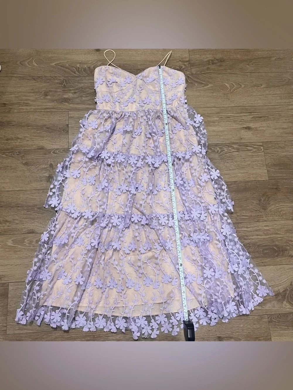 Endless Rose crochet lace layered midi dress in lilac NWT - Picture 6 of 15